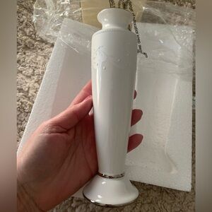 Lenox White Vase with Silver Trim